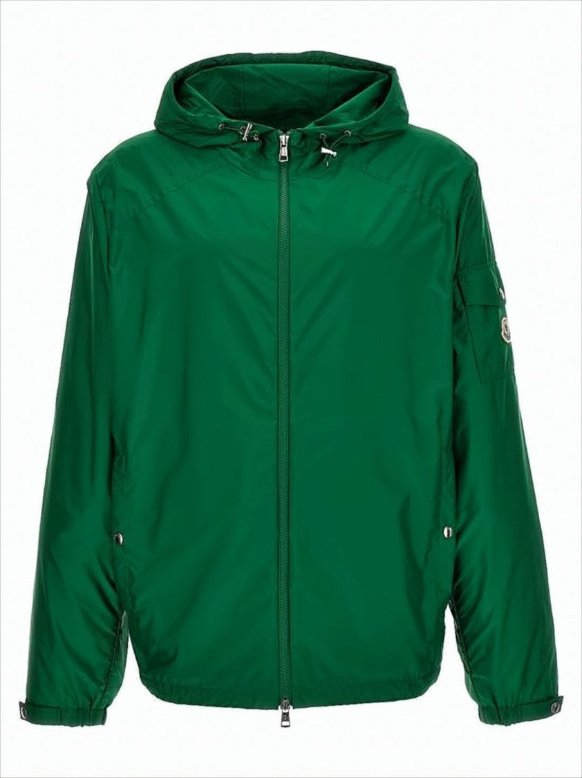 Moncler Solid Green Polyamide Jacket