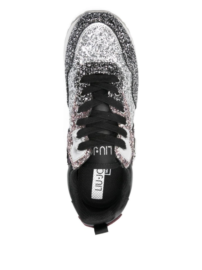 Liu Jo Shimmering Silver Maxi Wonder Sneakers