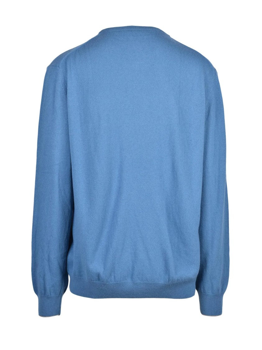 Harmont&Blaine Light Blue Wool-Viscose Crewneck Sweater