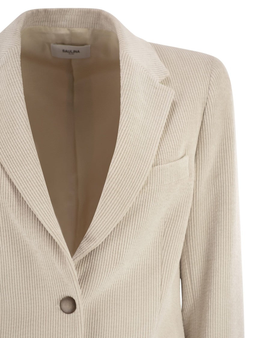 Saulina Antonia - Single-Breasted Velvet Jacket