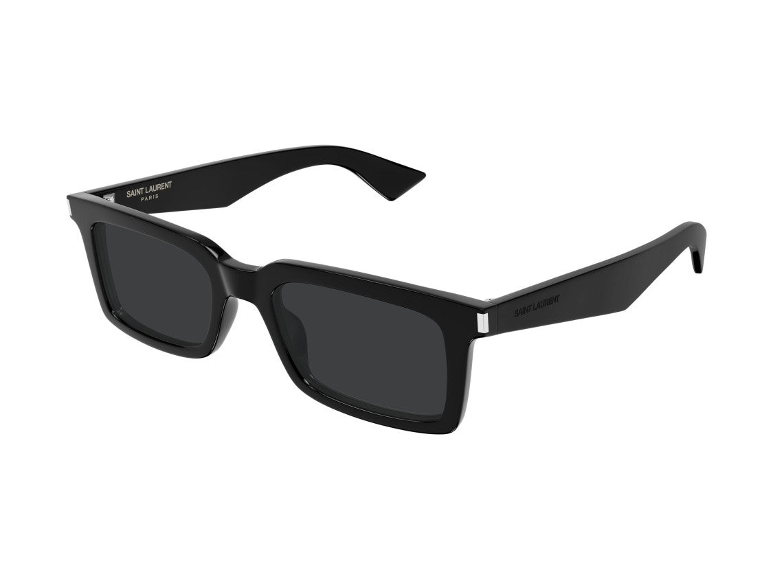 Saint Laurent Sl 860 Silver Accent Oversized Acetate Square Sunglasses