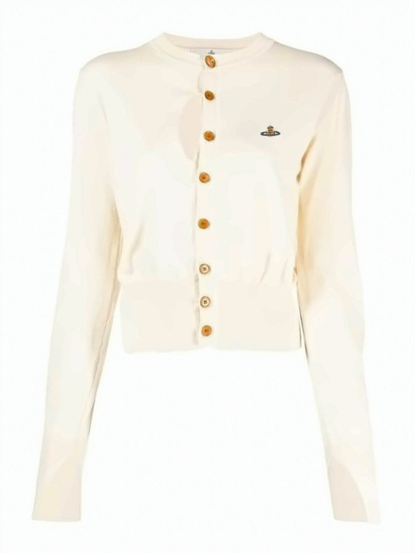 Vivienne Westwood Ribbed Texture Cropped Cardigan With Button-Down Front