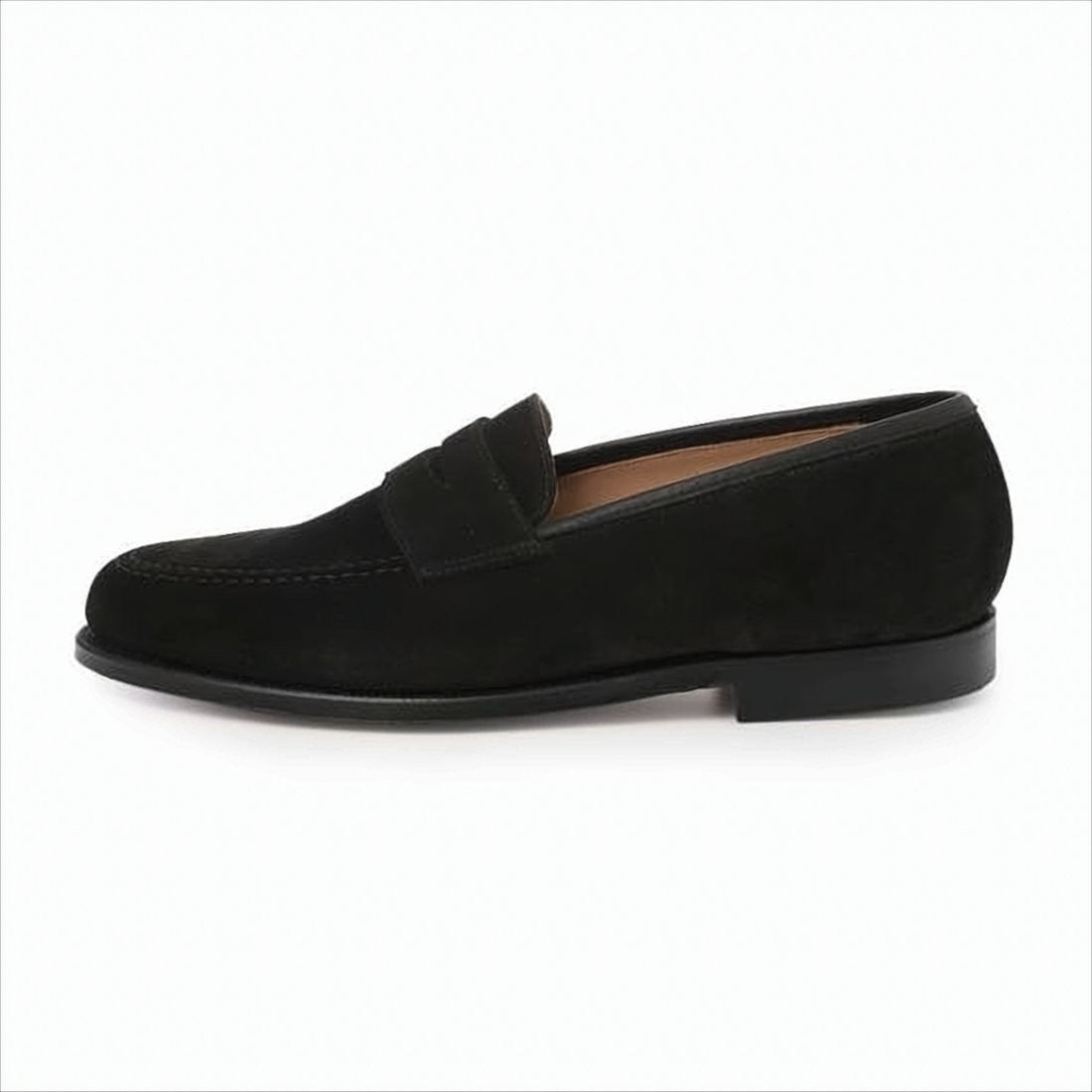 Crockett & Jones Black Suede Loafers With Smooth Leather Sole