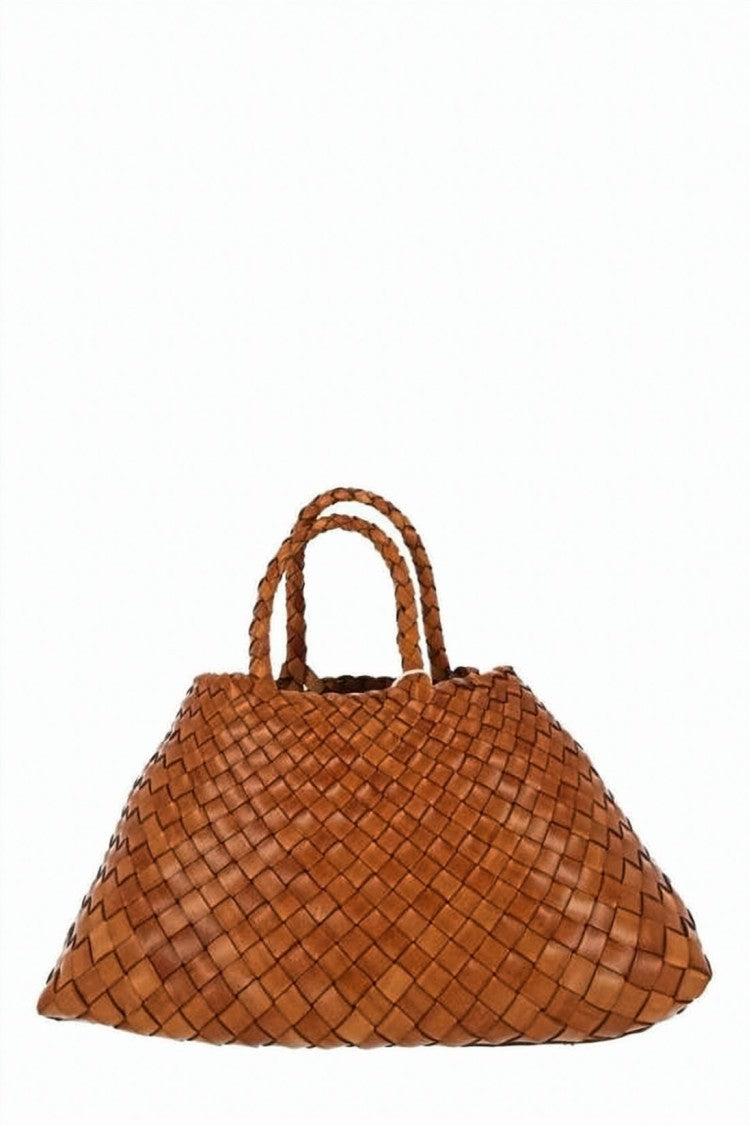 Dragon Diffusion Brown Woven Buffalo Leather Tote Bag