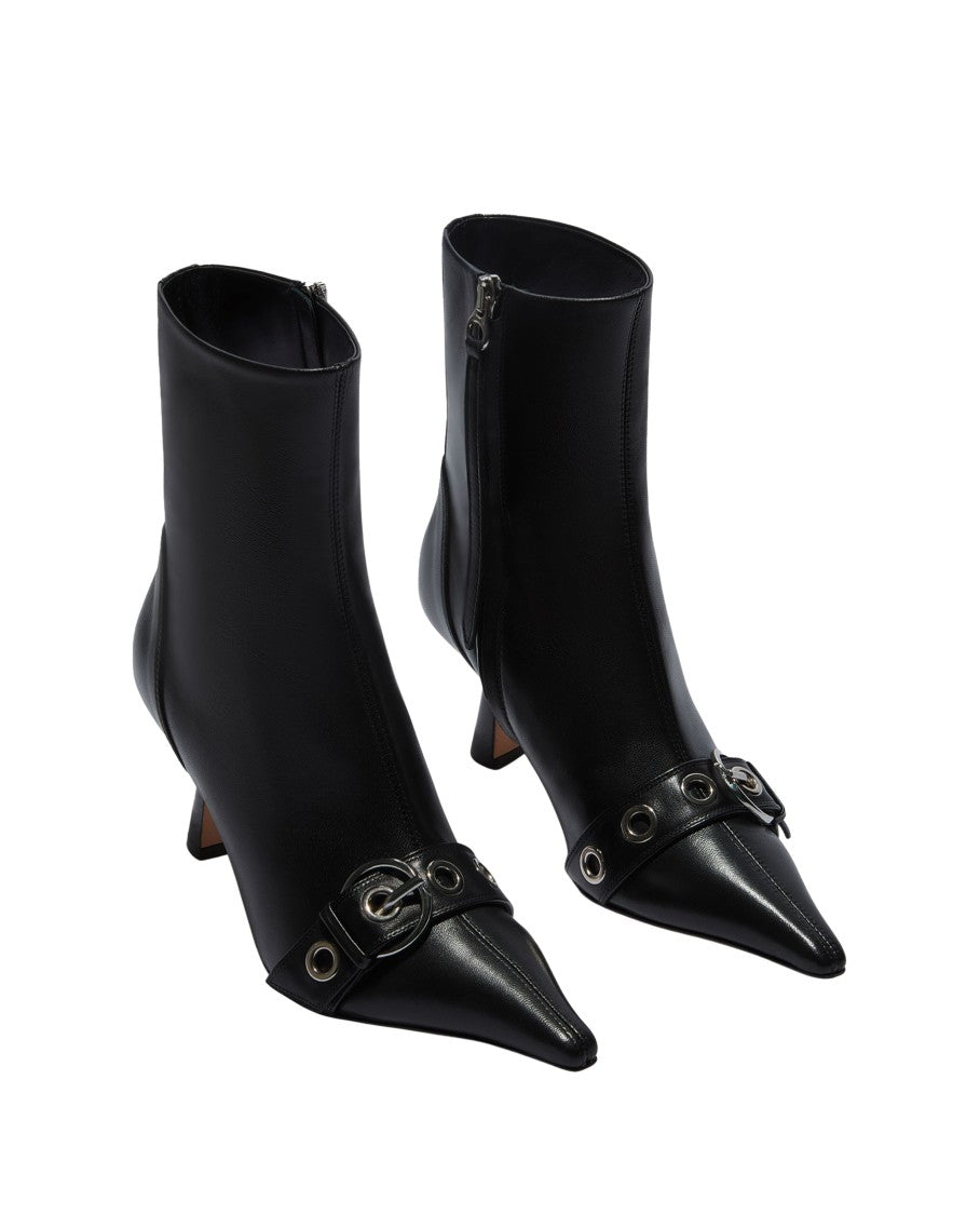 Aeydē Black Halima Nappa Leather Ankle Boots
