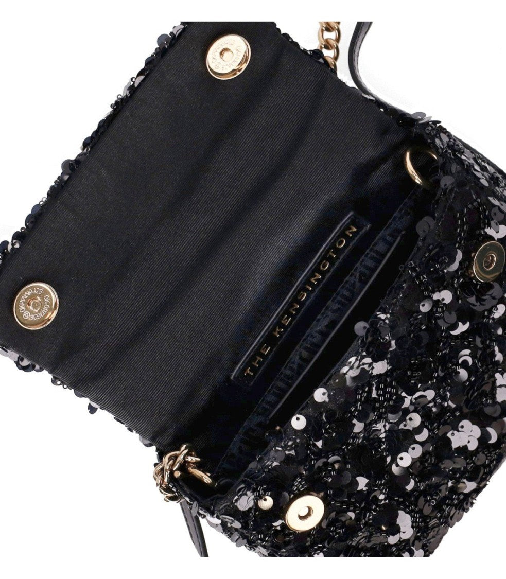 Kurt Geiger Kensington Paillettes Mini Black Handbag