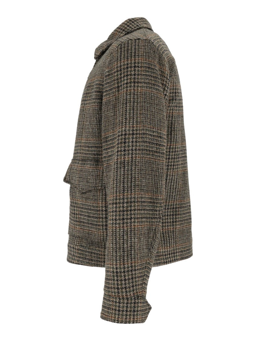 Aspesi Short Structured Jacket With Classic Checkered Pattern