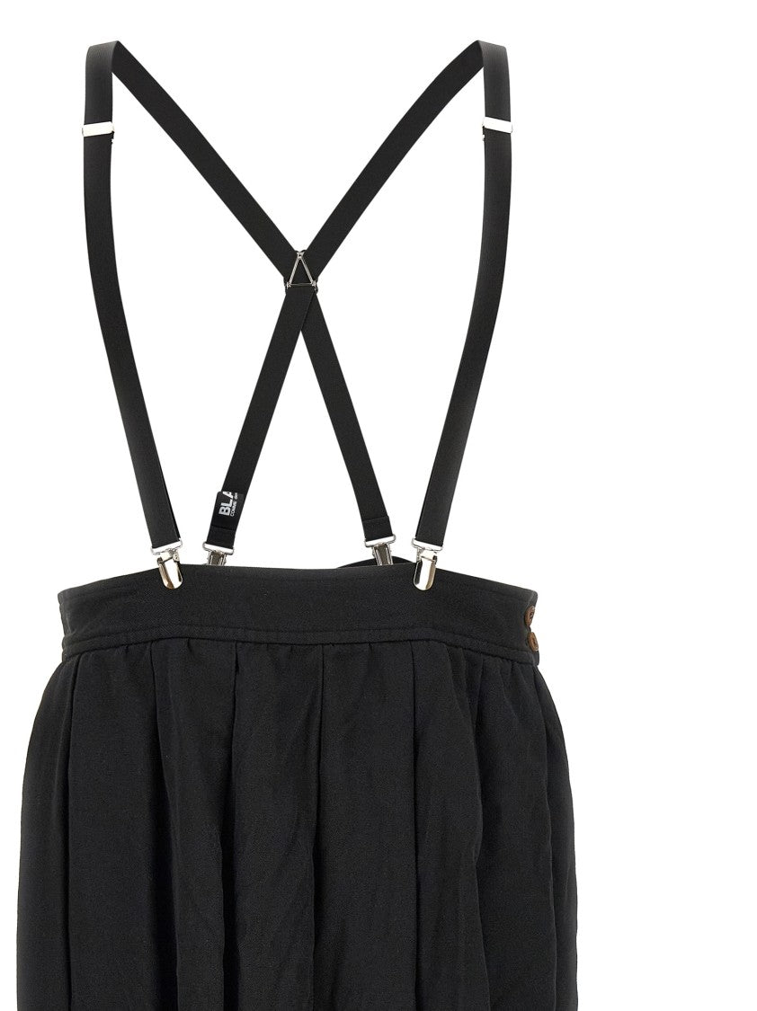 Comme Des Garçons Flared Midi Skirt With Removable Braces And Structured Waistband