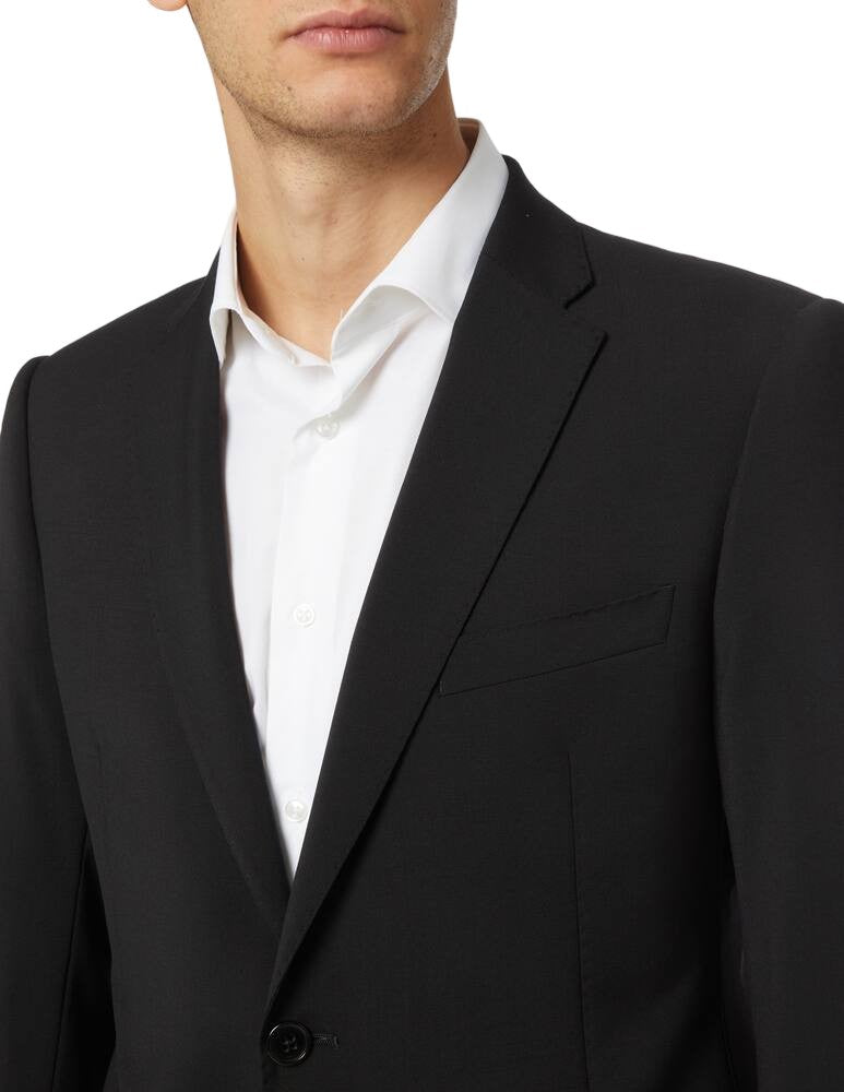 Emporio Armani Two-Piece Regular Fit Suit With Notch Lapel And Pleated Trousers