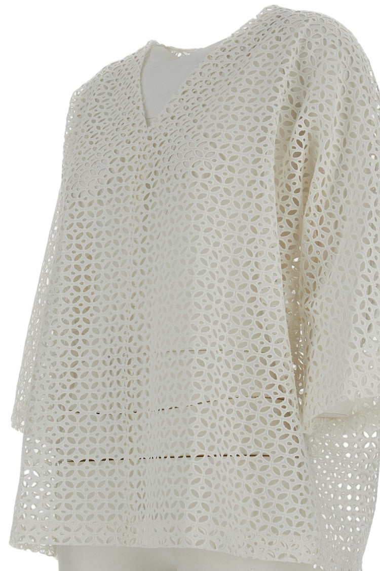 Irie' Crisp White Button-Down Blouse With Structured Collar