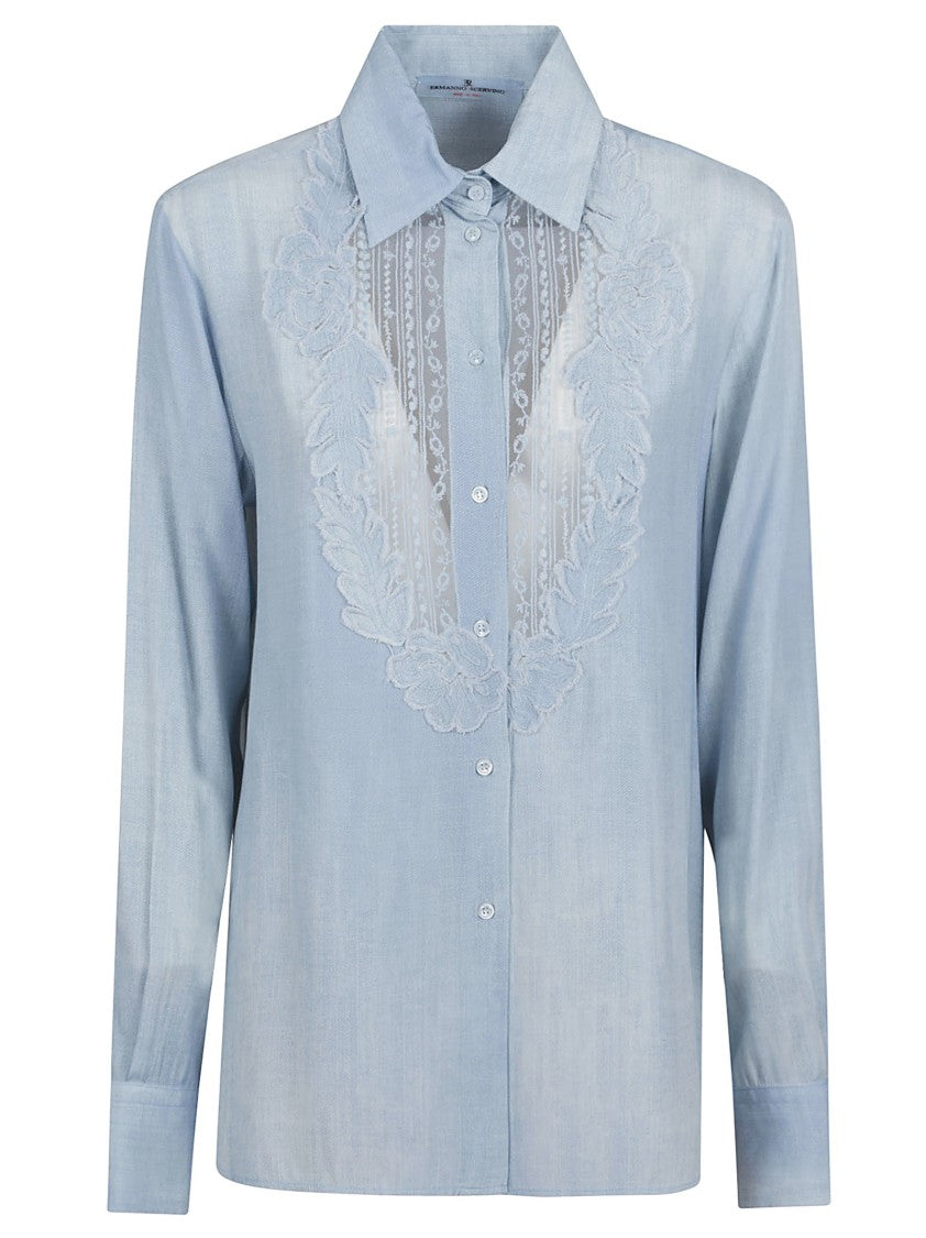 Ermanno Scervino Soft Blue Jeans-Effect Shirt