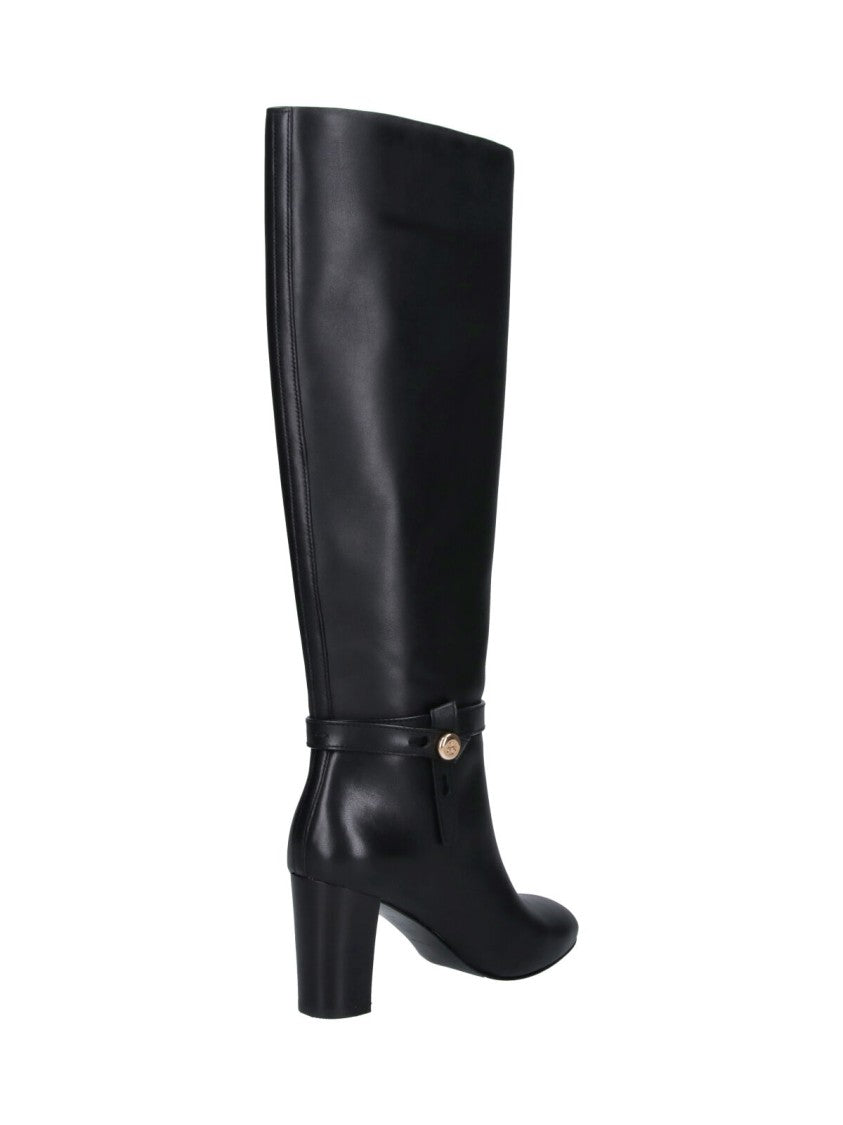 Tory Burch Romy Knee-High Black Leather Boots