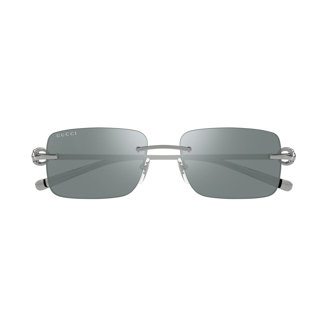 Gucci Gg1703s Rimless Sunglasses With Rectangular Grey Lenses