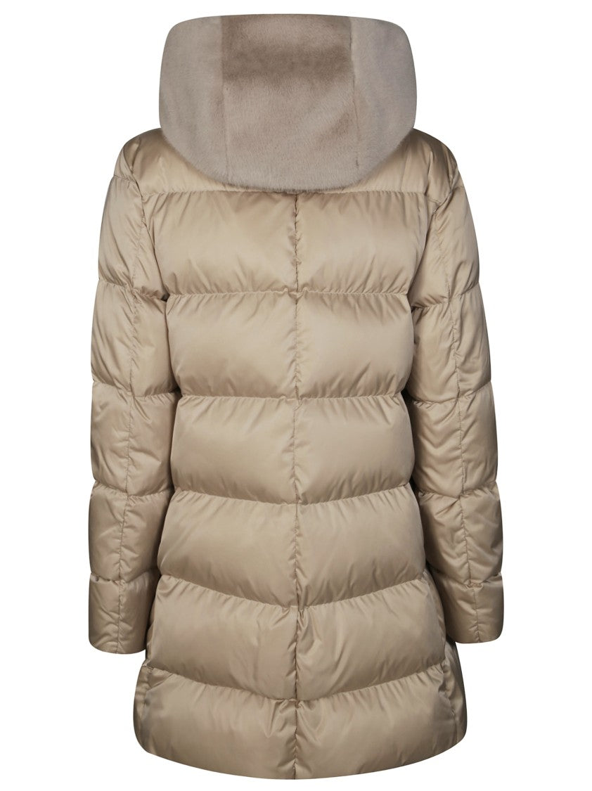 Herno A-Line Satin Dress With Structured Bib Detail