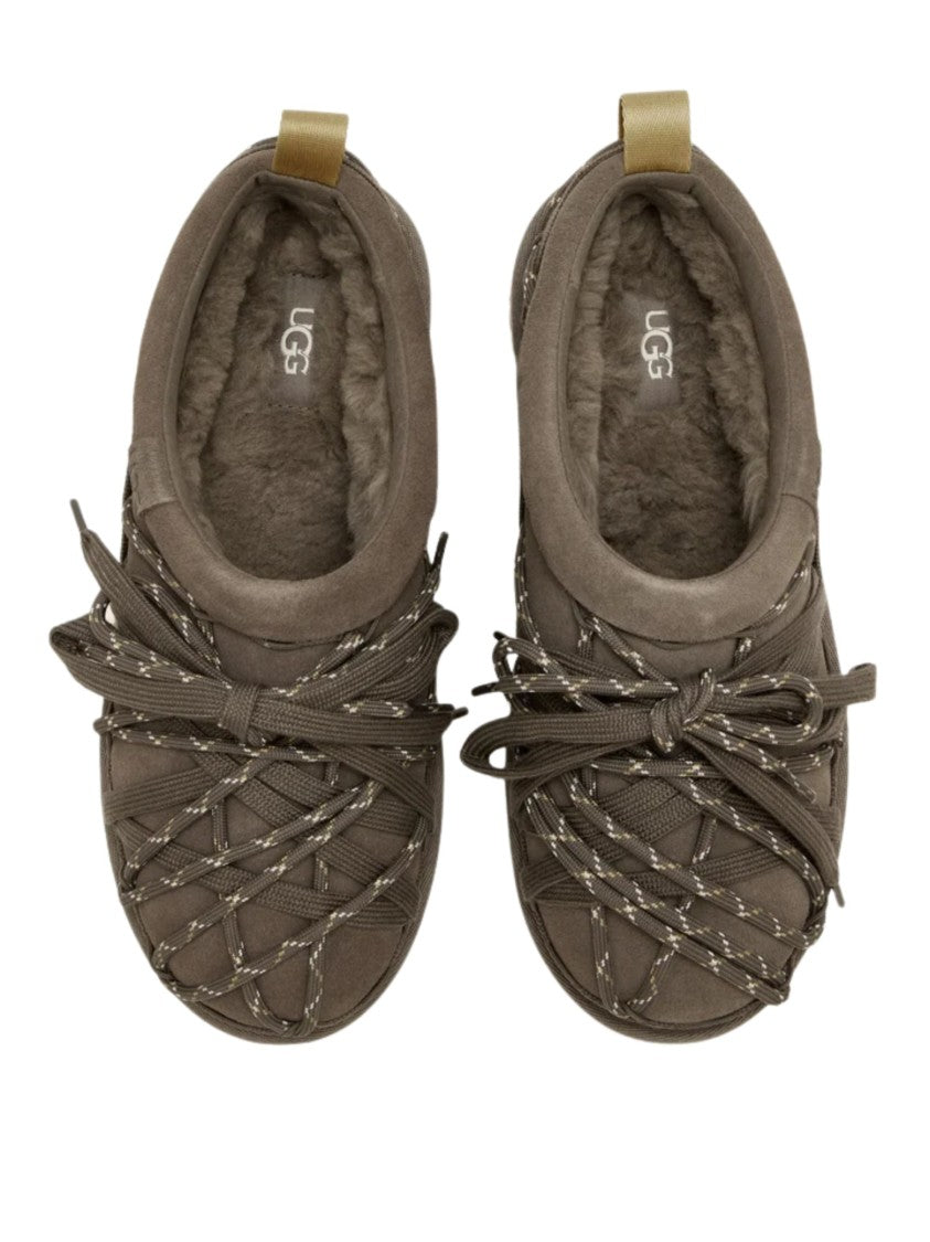 Ugg Green Double Lacing Suede Mules