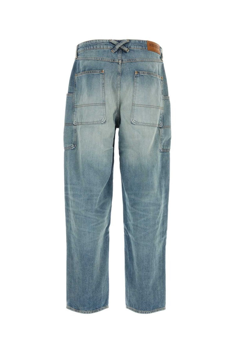 Kenzo Relaxed Fit Denim Jeans With Cropped Length