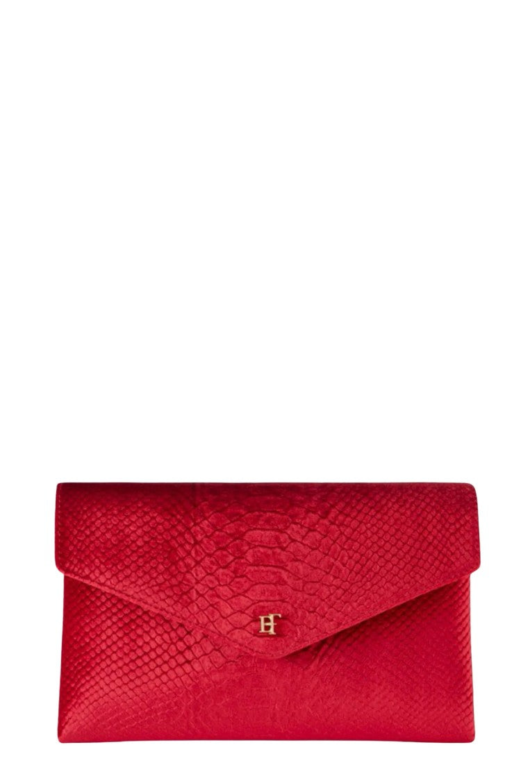 Elisabetta Franchi Structured Red Passion Handbag With Textured Finish