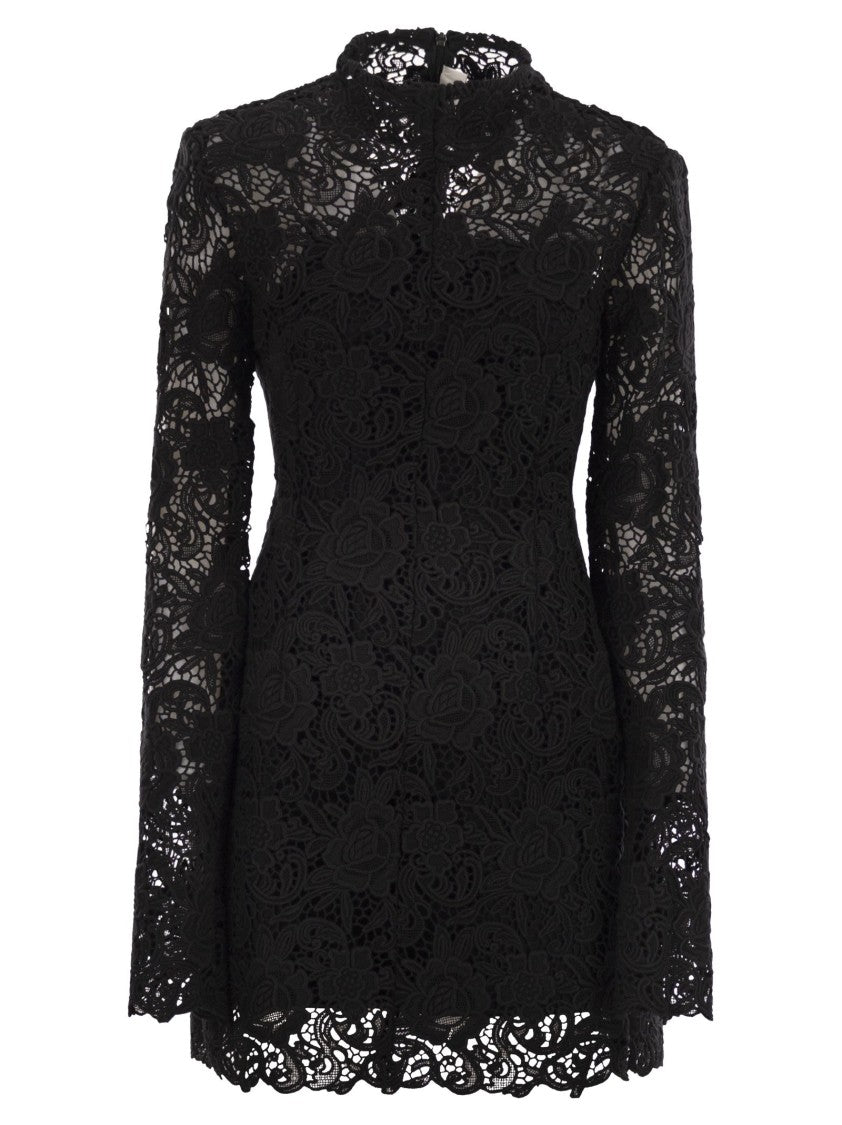 Sportmax Tefrite05 - Short Floral Macramé Dress