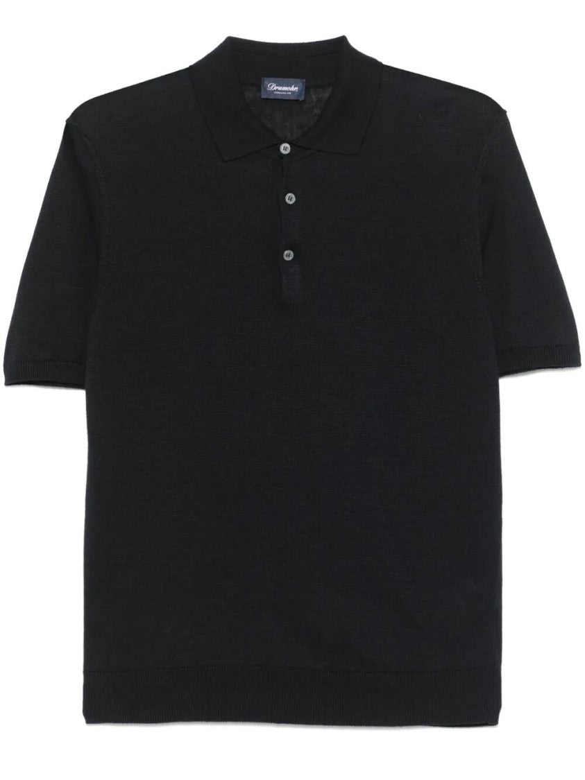 Drumohr Short Sleeve Polo With Classic Collar