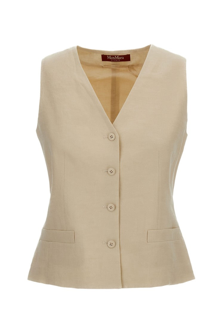 Max Mara Beige Carnet Gilet