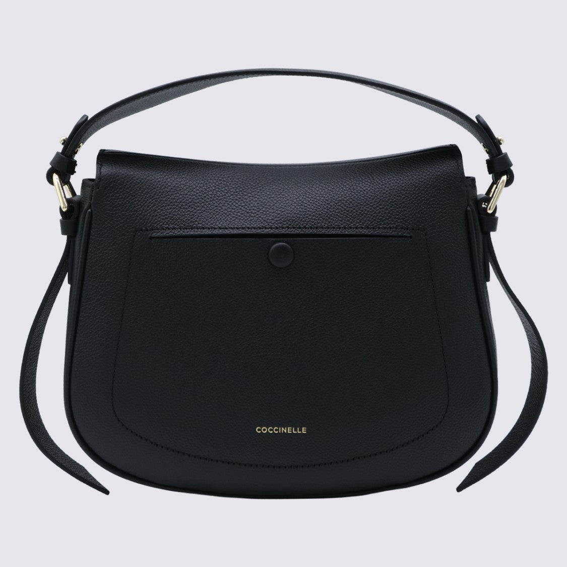 Coccinelle Structured Black Shoulder Bag With Gold-Tone Hardware