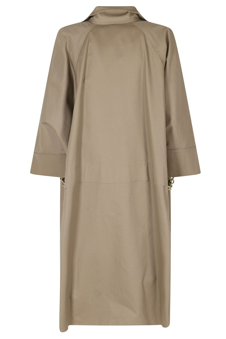 Bazar Deluxe Taupe Oversized Wool Lined Cotton Trench Coat