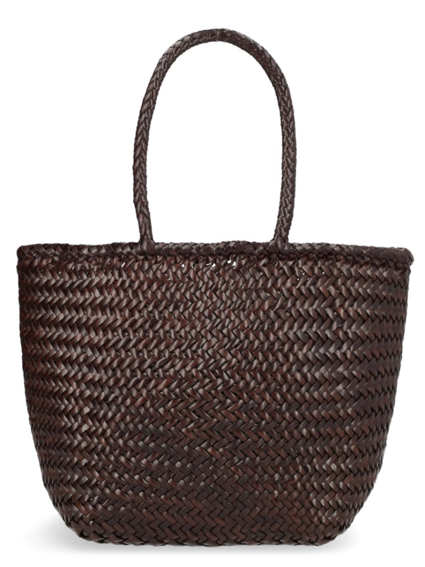 Dragon Diffusion Basket-Style Handbag In Rich Dark Brown Leather