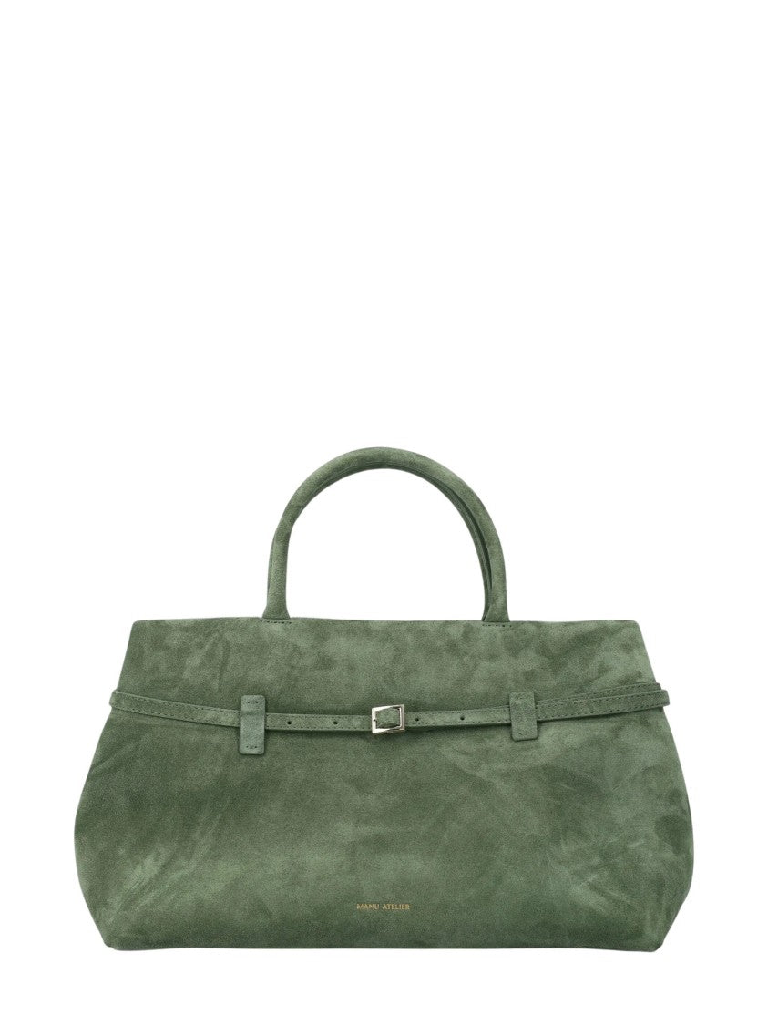 Manu Atelier Green Le Cambon 35 Leather Handbag