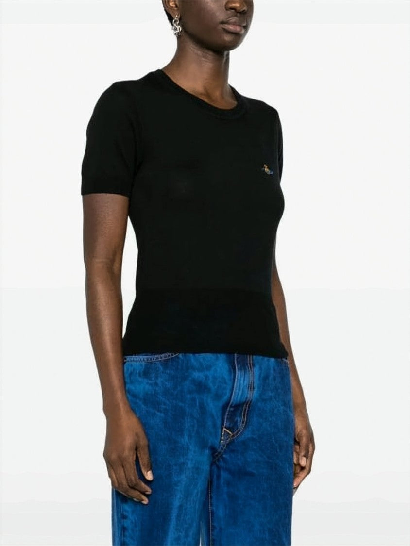Vivienne Westwood Classic Short-Sleeve Knitwear With Subtle Embroidery