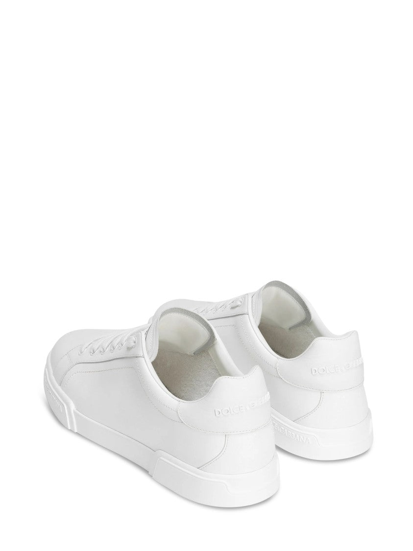 Dolce & Gabbana White Minimalist Leather Sneakers
