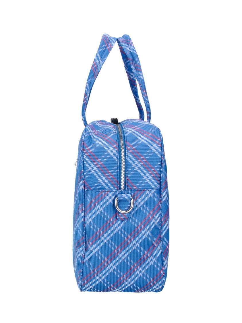 Vivienne Westwood Blue Jim Sports Plaid Fabric Tote Bag