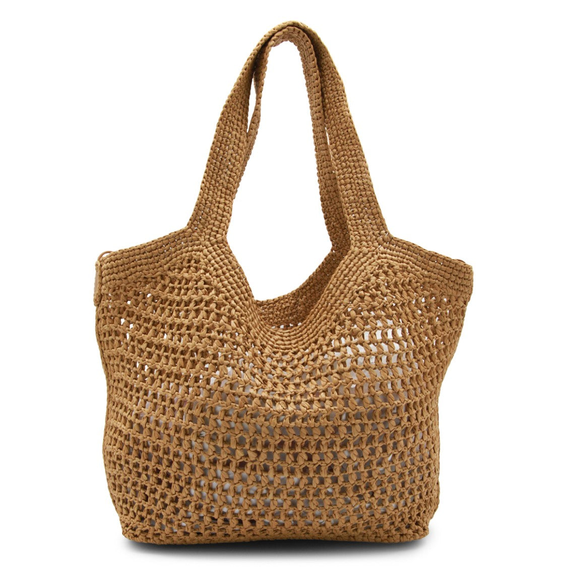 Tod's Natural Raffia Tote With Handcrafted Crochet Design