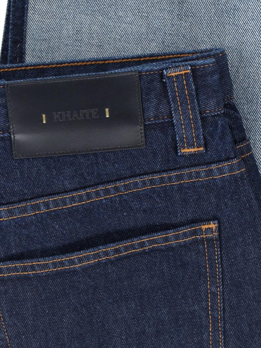 Khaite Blue Kilian Two-Tone Denim Skirt