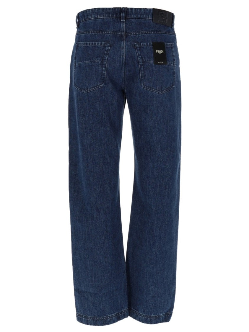 Fendi Indigo Wash Straight-Leg Cotton Jeans
