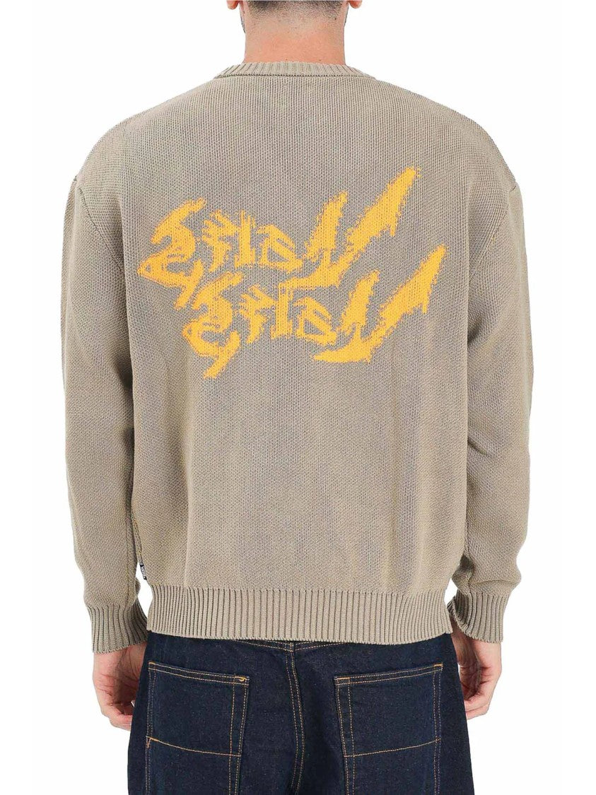 Vans Beige Graphic Print Cotton Crewneck Sweater