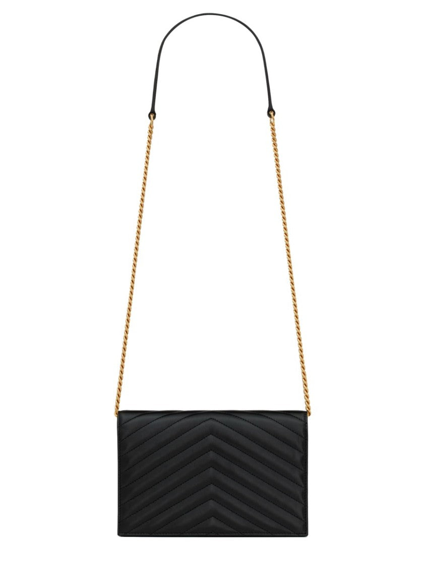 Saint Laurent "Envelope Cassandre" Wallet With Chain
