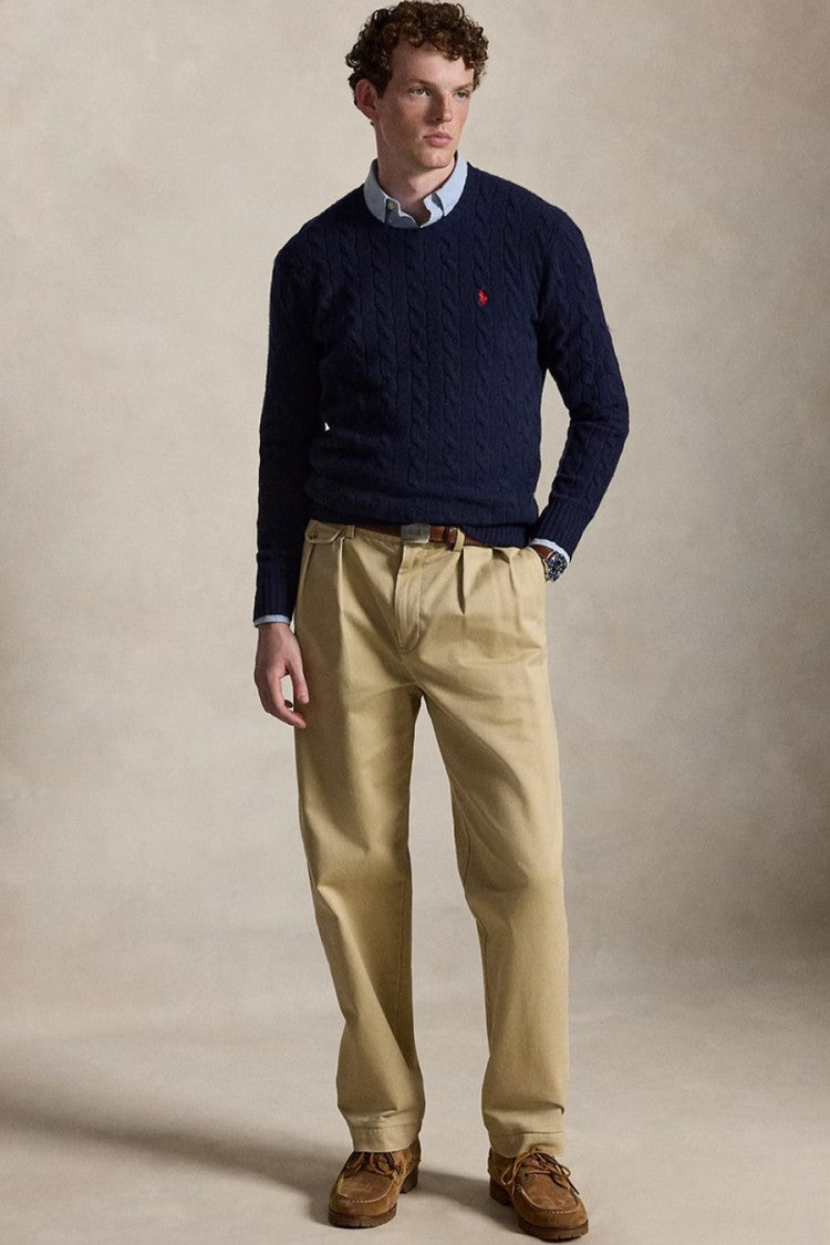 Polo Ralph Lauren Navy Cable-Knit Crew-Neck Sweater