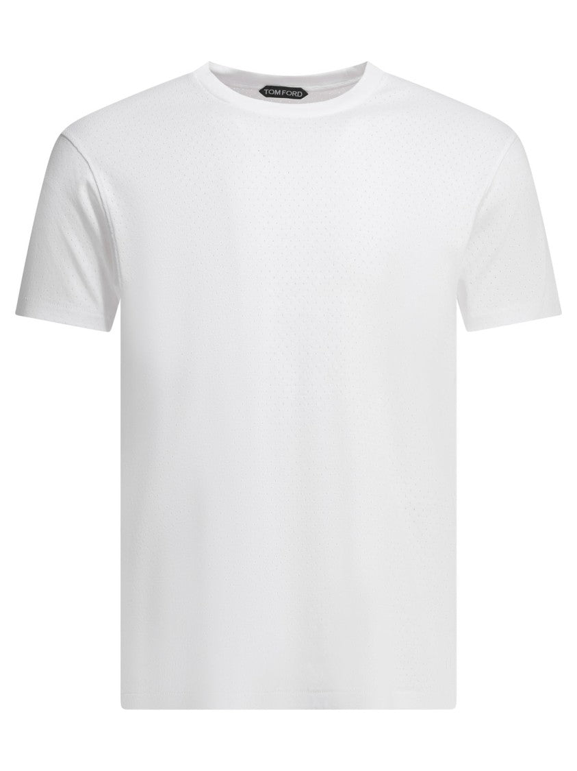 Tom Ford Perforated Textured Cotton T-Shirt