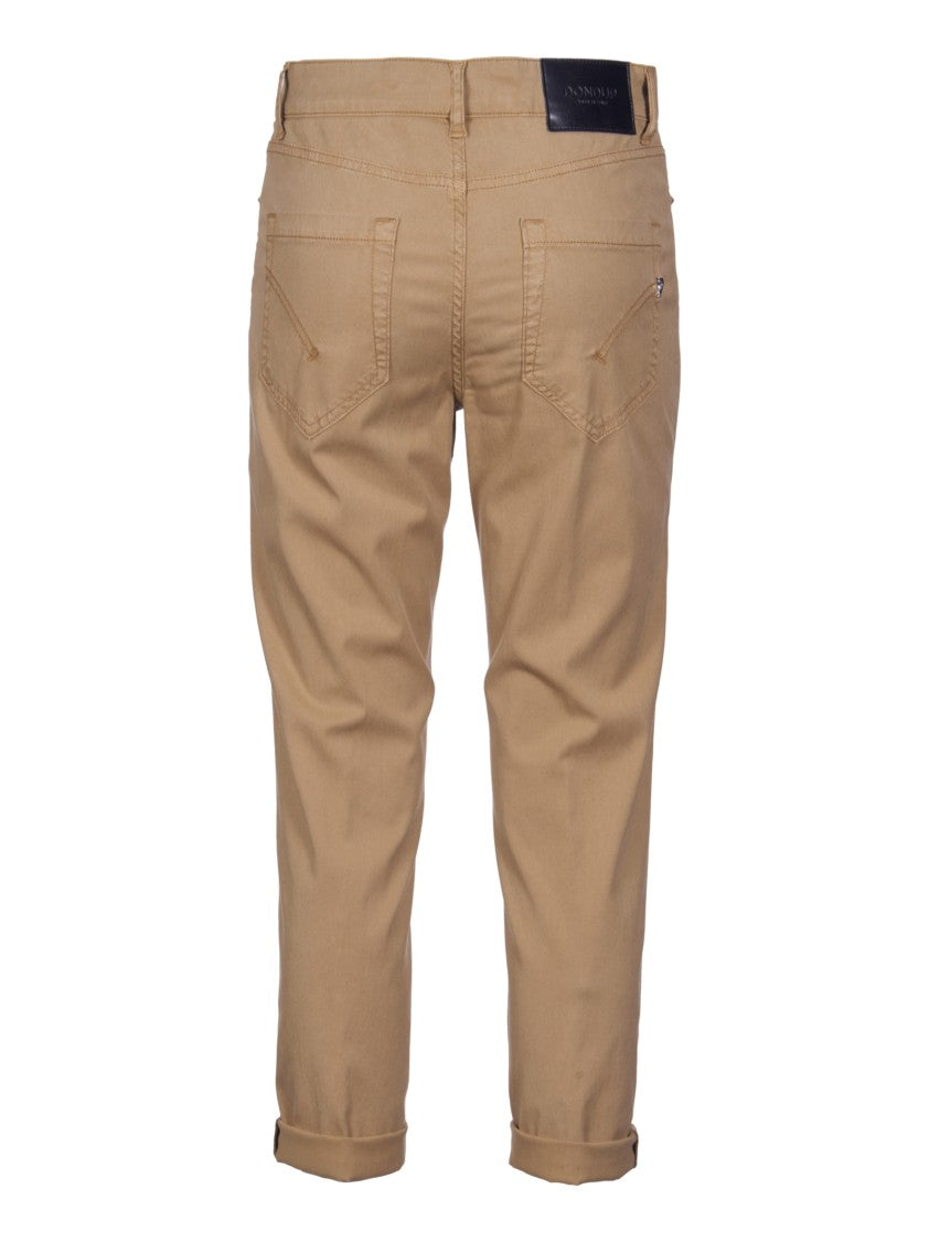 Dondup Cropped Brown Jeans With Button-Front Closure