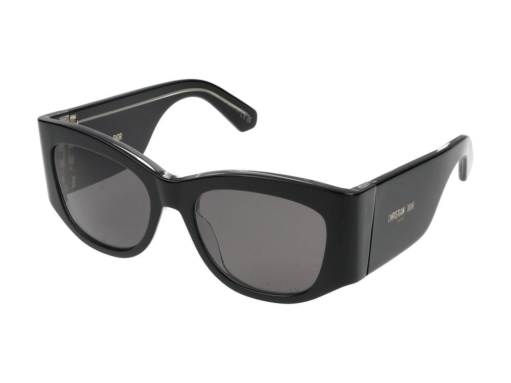 Dior Black Sunglasses With Rounded Lenses And Slim Temples