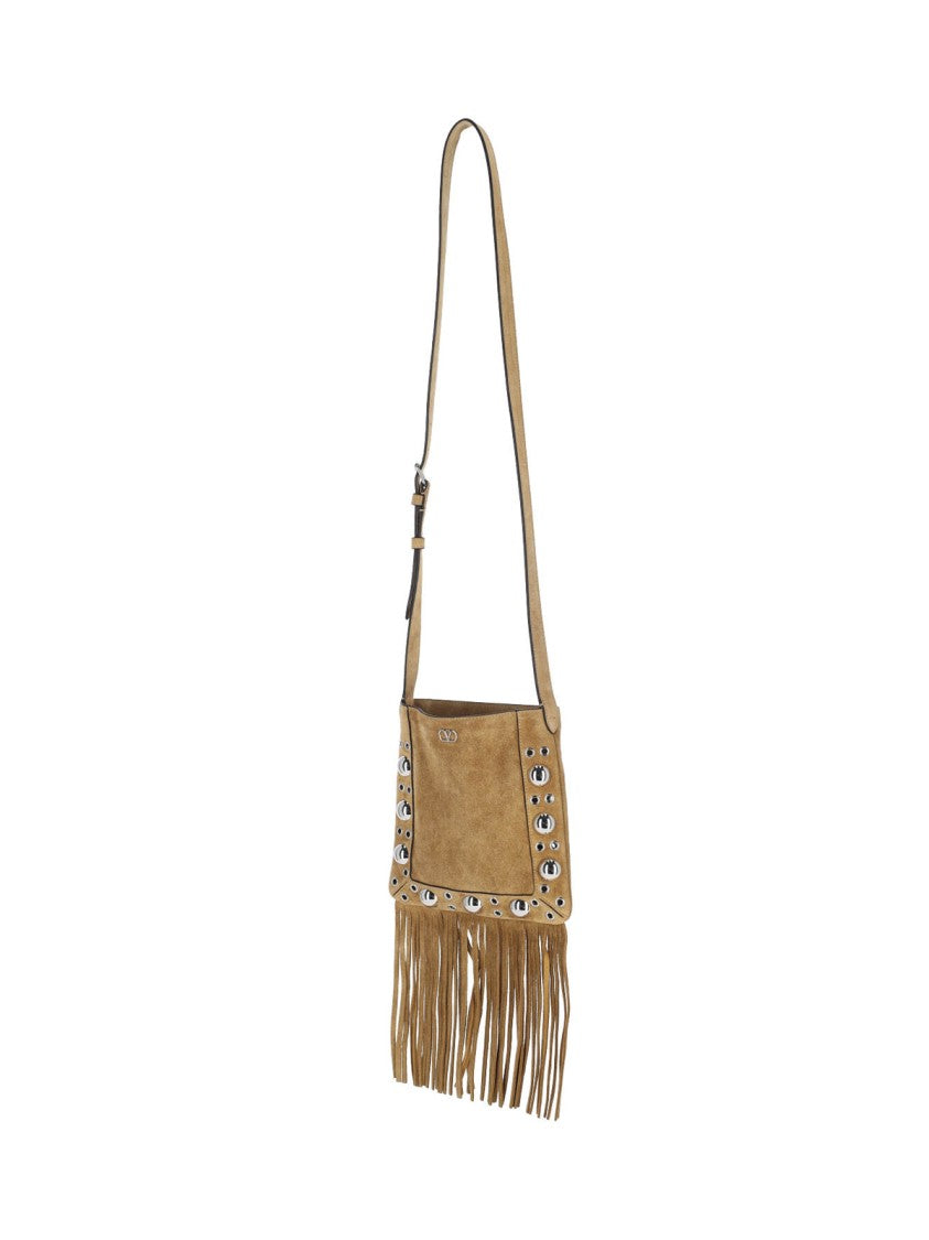 Valentino Garavani "Nellcôte" Small Shoulder Bag Beige