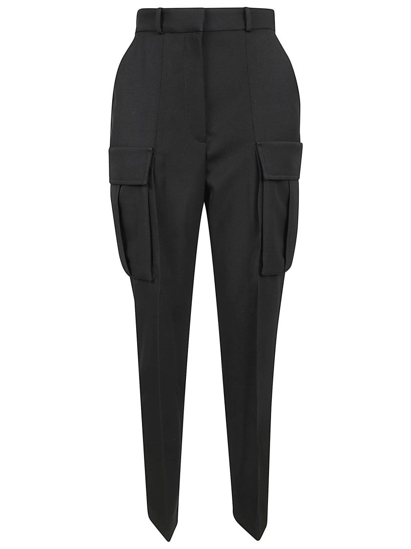 Balmain Tapered High-Waist Trousers With Structured Cargo Pockets
