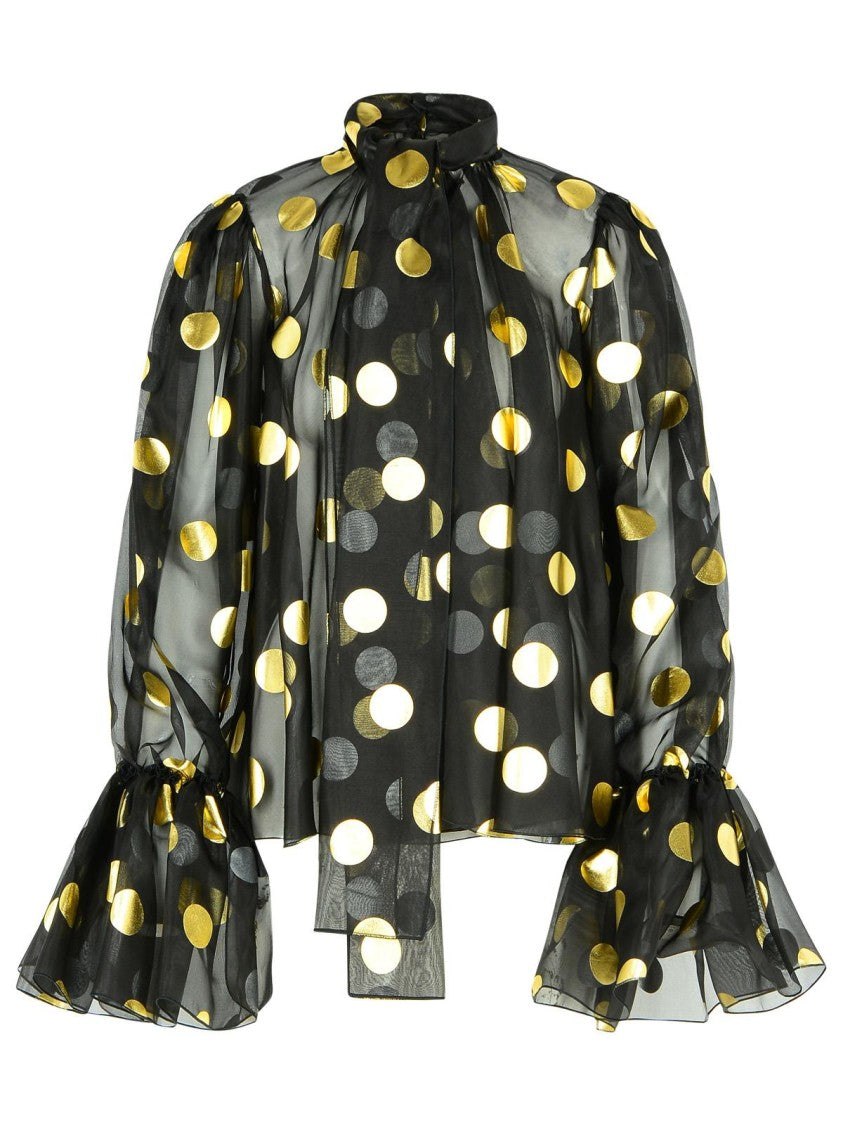 Dolce & Gabbana Black Silk Organza Blouse