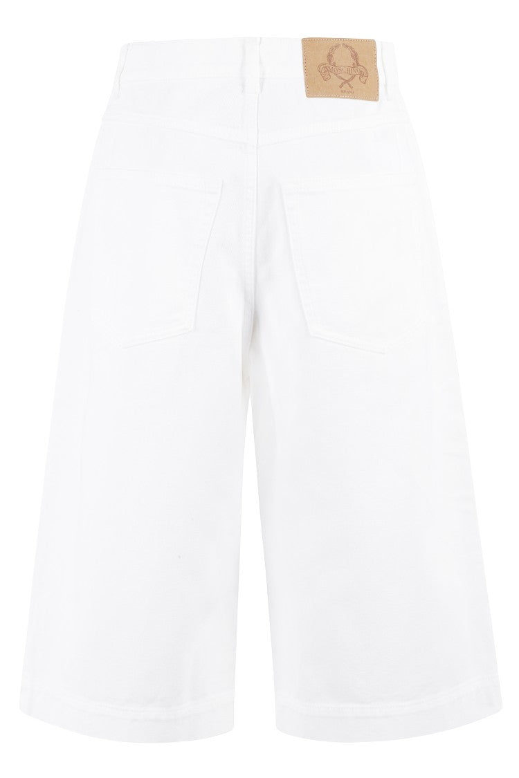 Moschino High-Waisted White Denim Bermuda Shorts