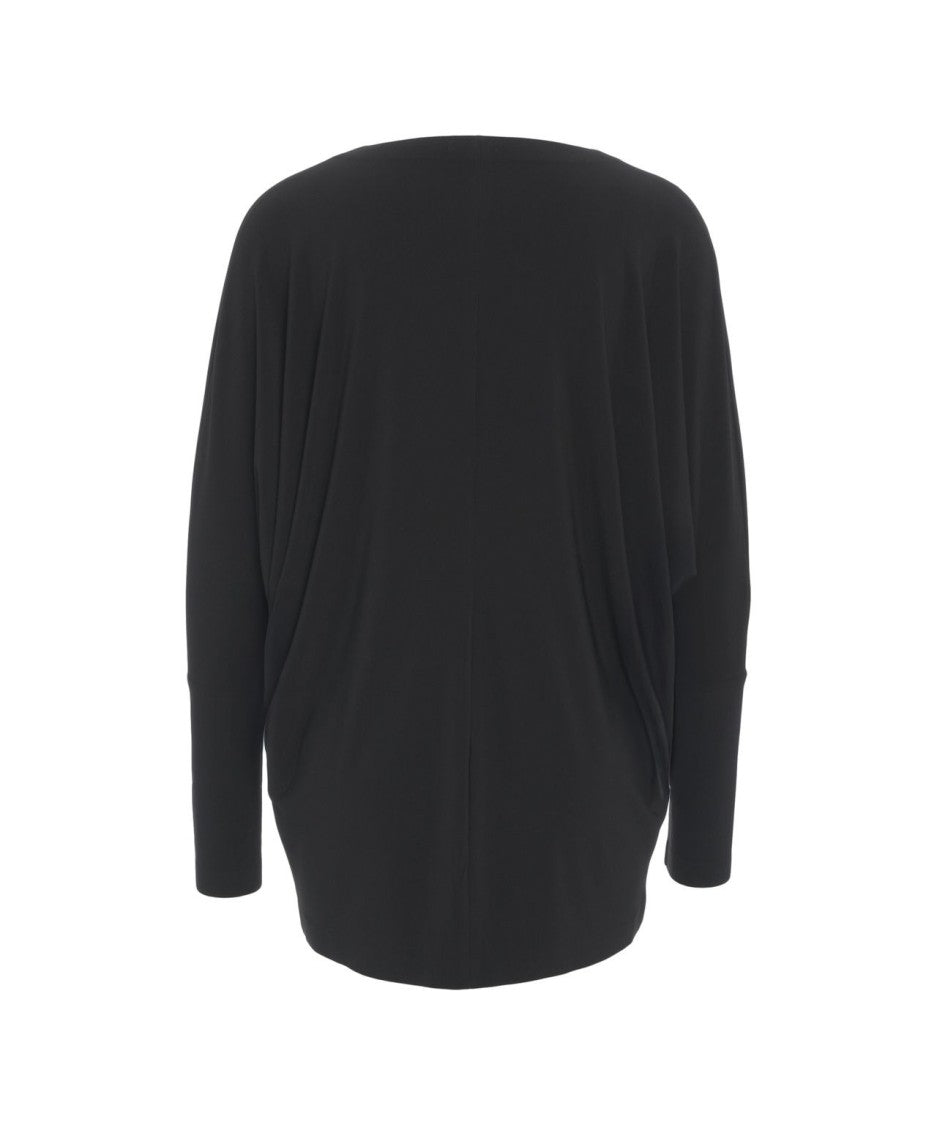 Norma Kamali Relaxed Fit Long-Sleeved T-Shirt With Classic V-Neckline