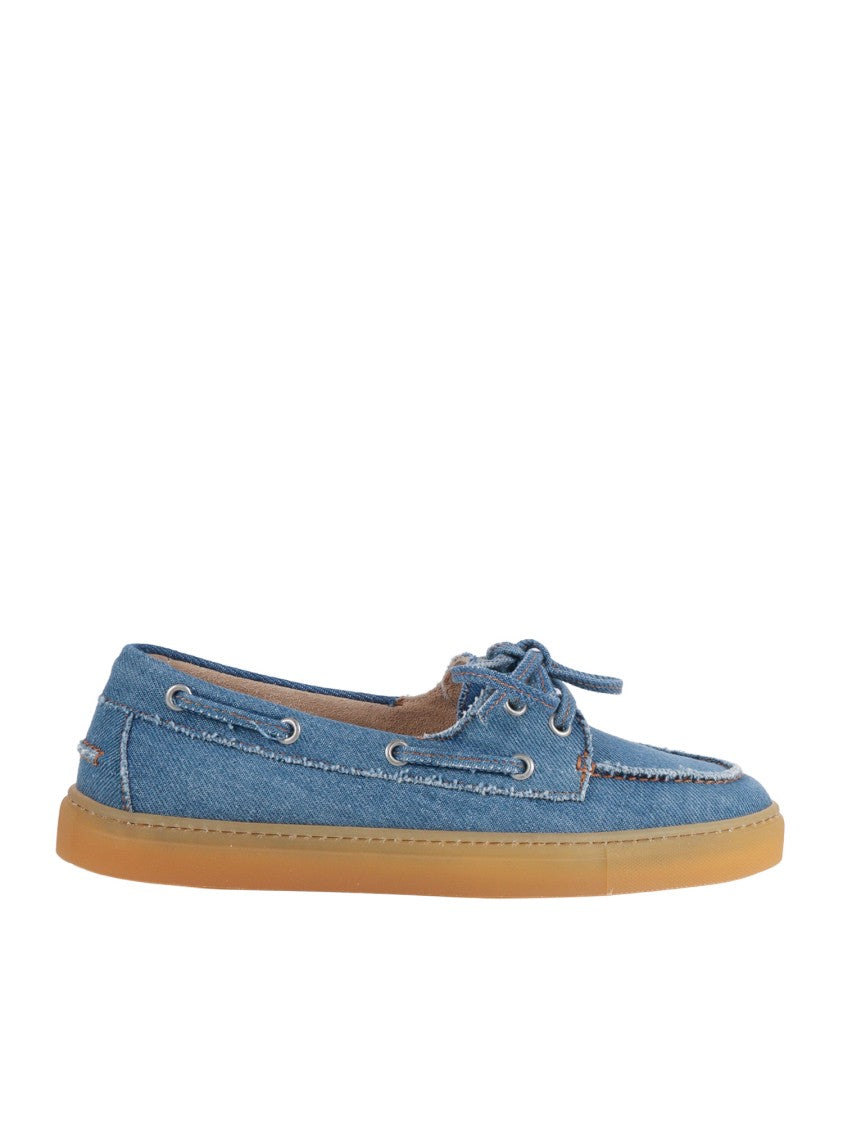 Copenhagen Blue Lace Up Denim Loafers