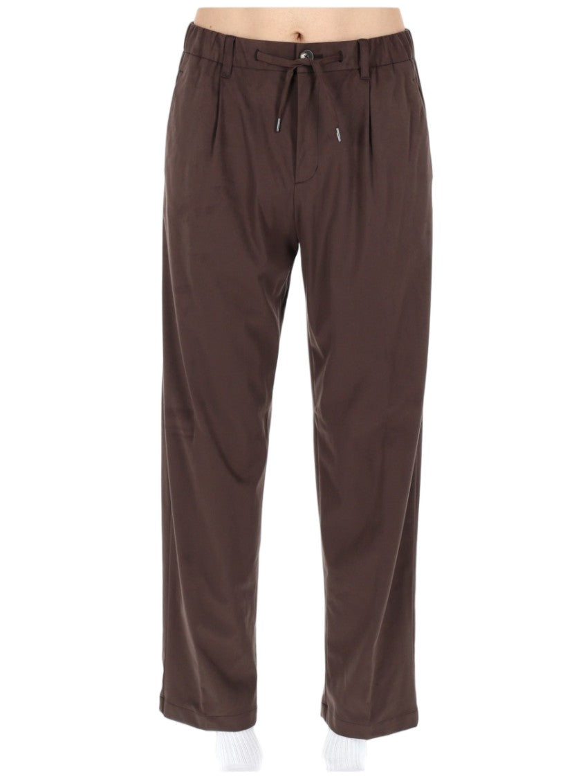 Herno Relaxed Fit Pants With Tapered Leg And Adjustable Waistband