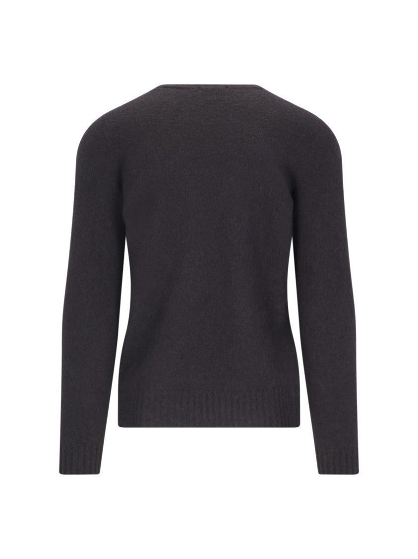 Drumohr Basic Sweater In Brown Wool Dark Shade