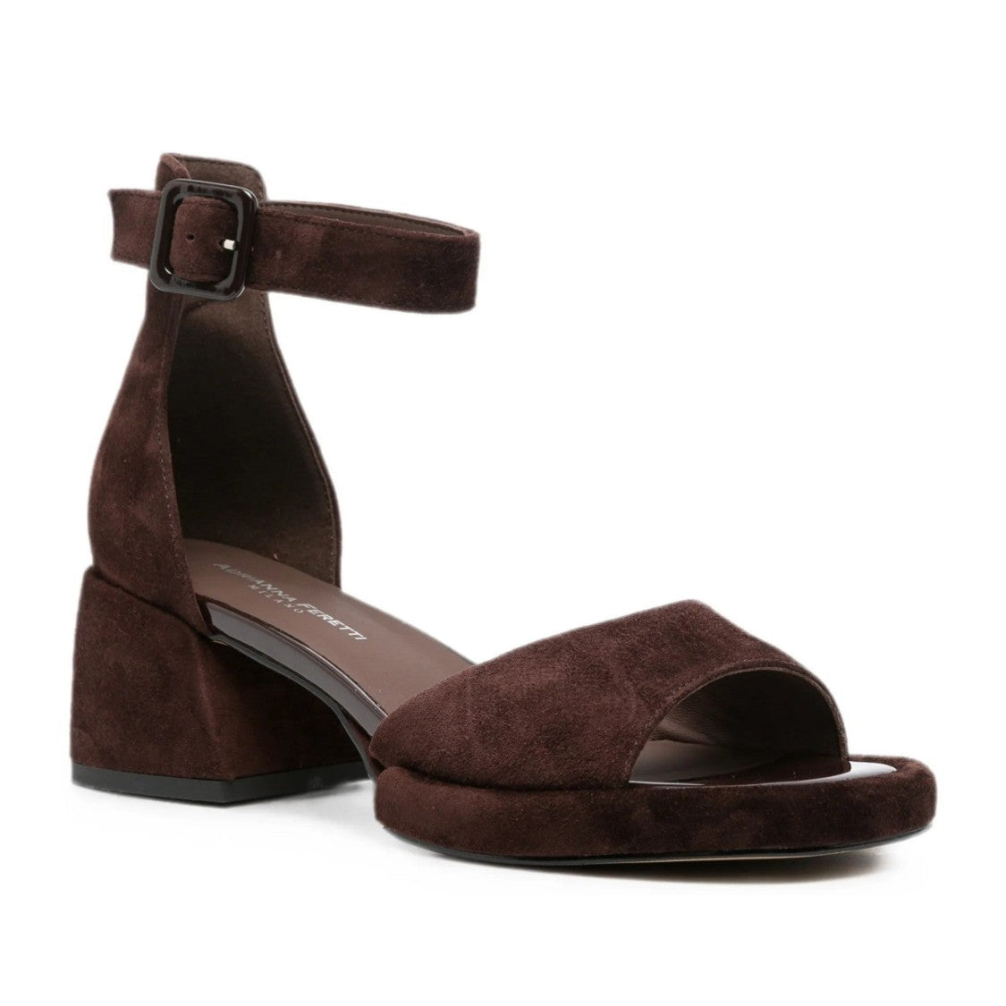 Adrianna Feretti Af6039-26138Brw Part Closed Ankle Strap Suede Sandals