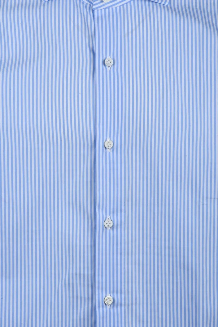 Luigi Borrelli Napoli Cotton Shirt - White/Light Blue
